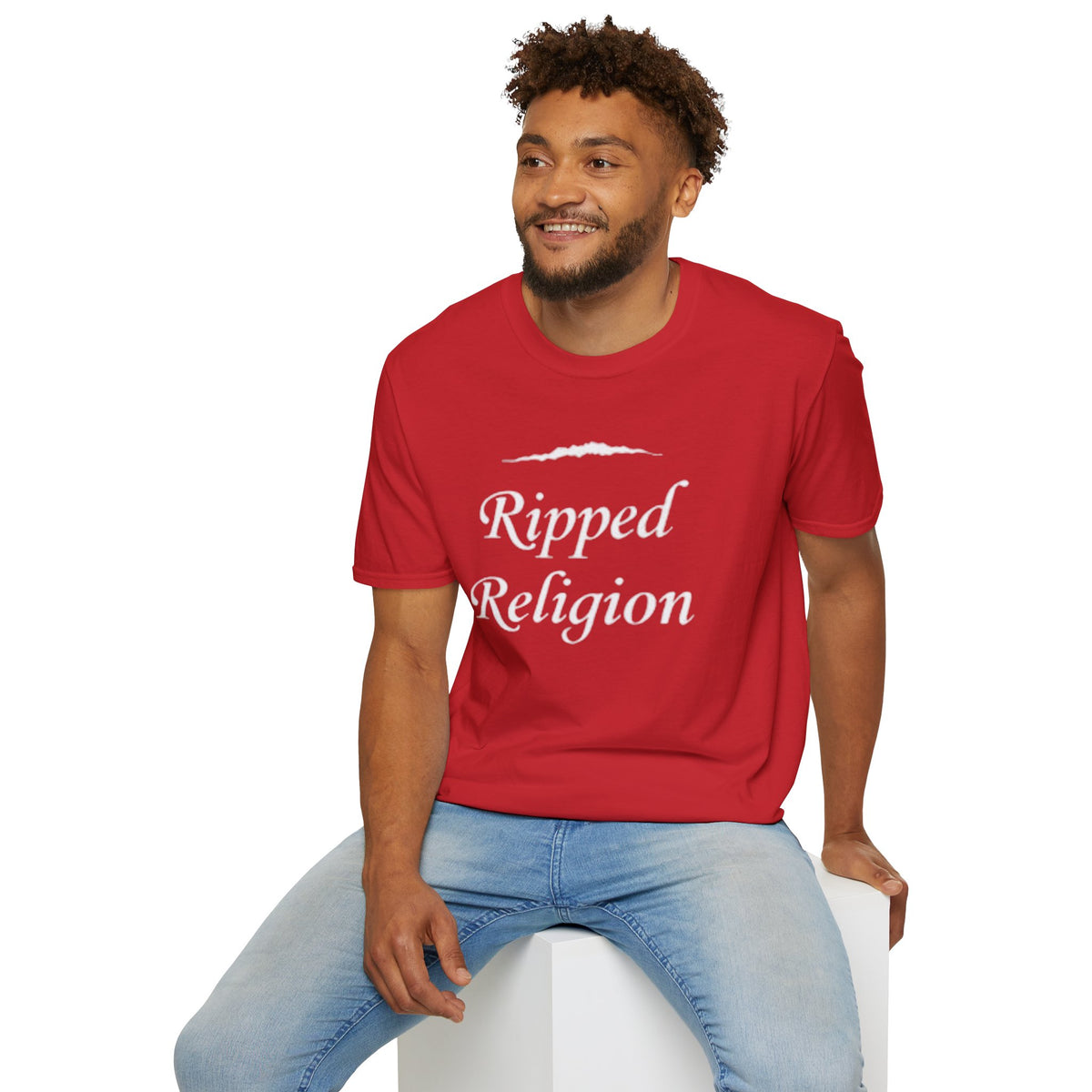 Ripped Religion T-Shirt — Script Graphic Tee