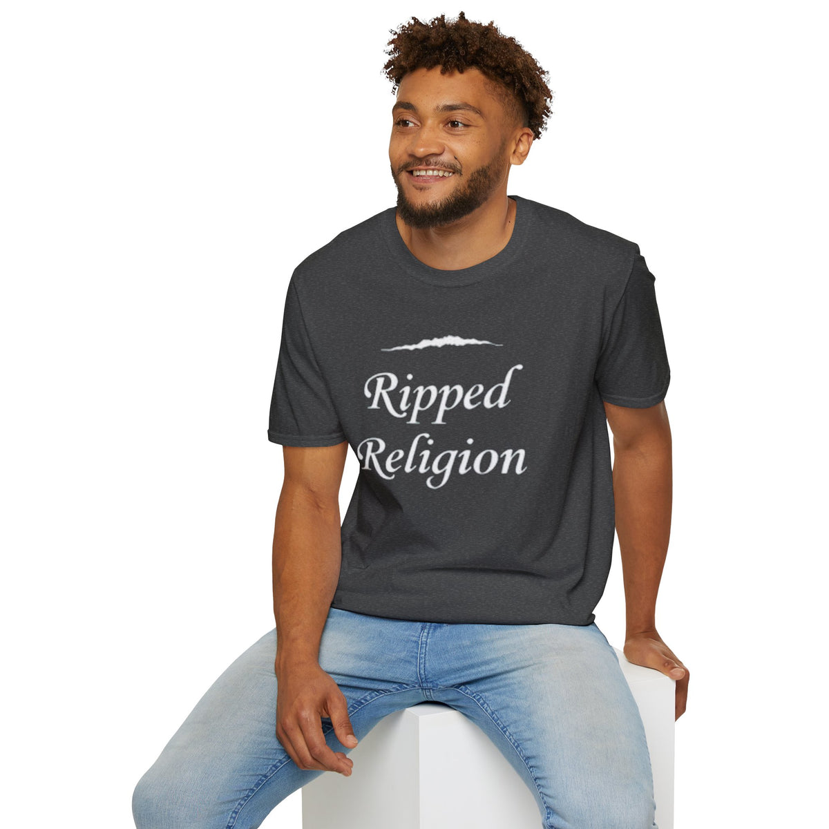 Ripped Religion T-Shirt — Script Graphic Tee
