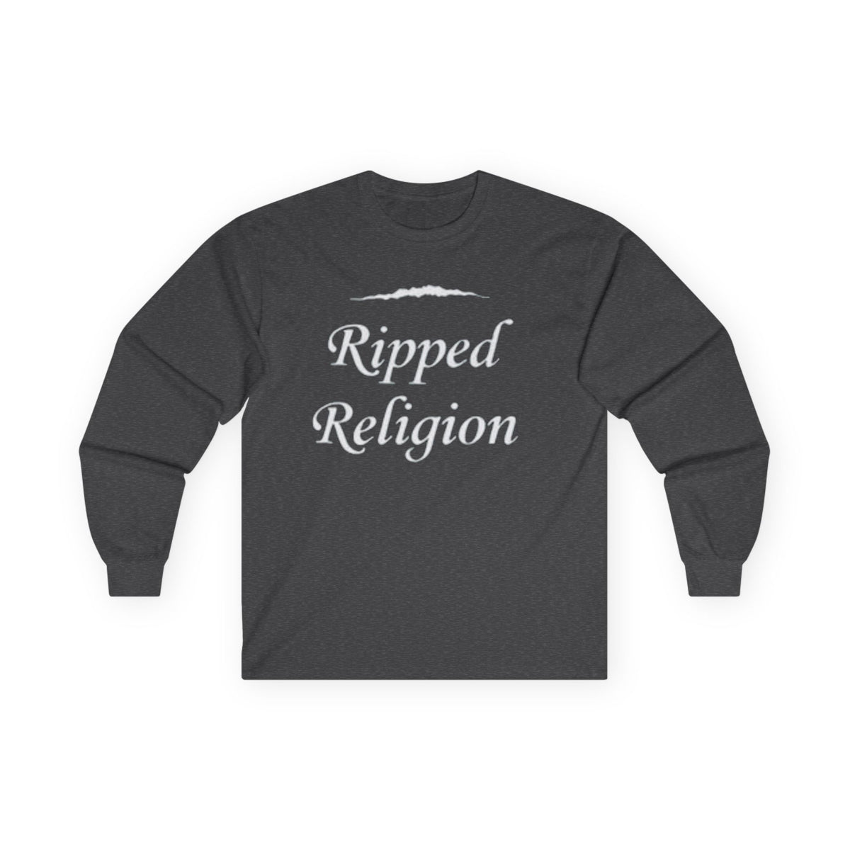 Ripped Religion Long Sleeve Tee — Matthew 27:51 Scripture Shirt