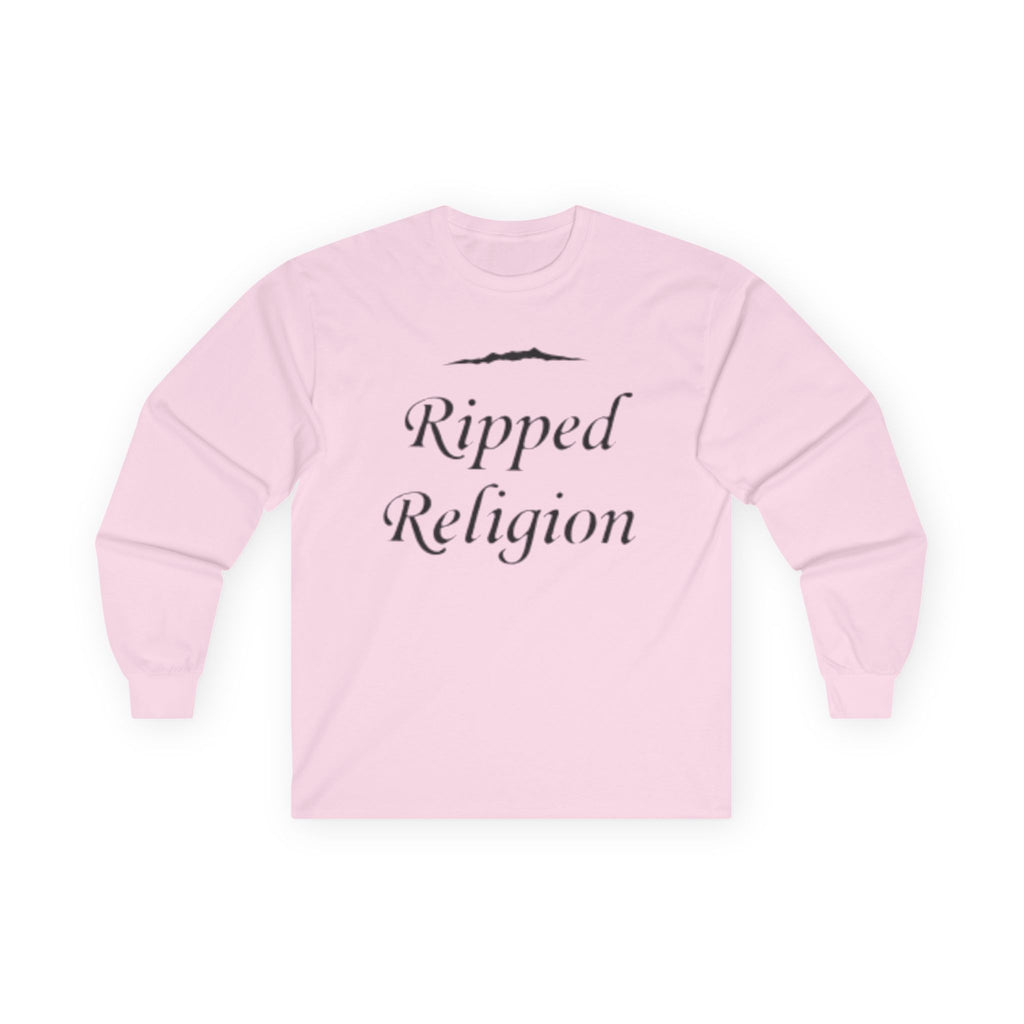 Ripped Religion Long Sleeve Tee — Matthew 27:51 Scripture Shirt