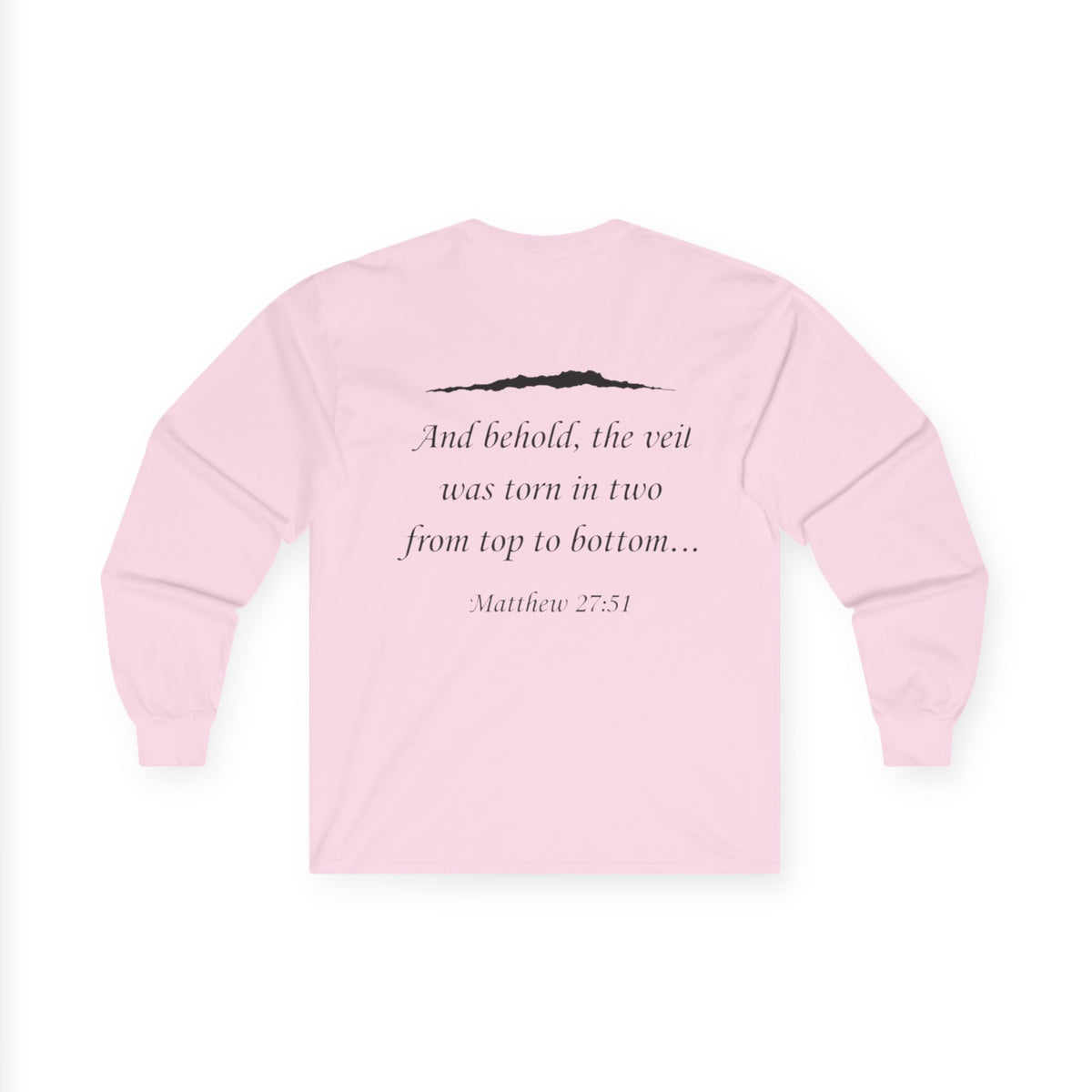 Ripped Religion Long Sleeve Tee — Matthew 27:51 Scripture Shirt