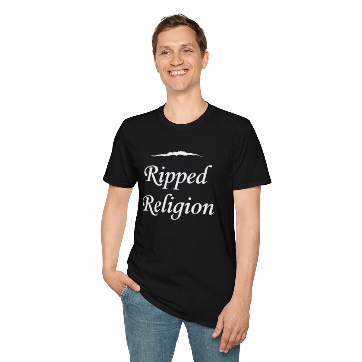 Ripped Religion T-Shirt — Script Graphic Tee