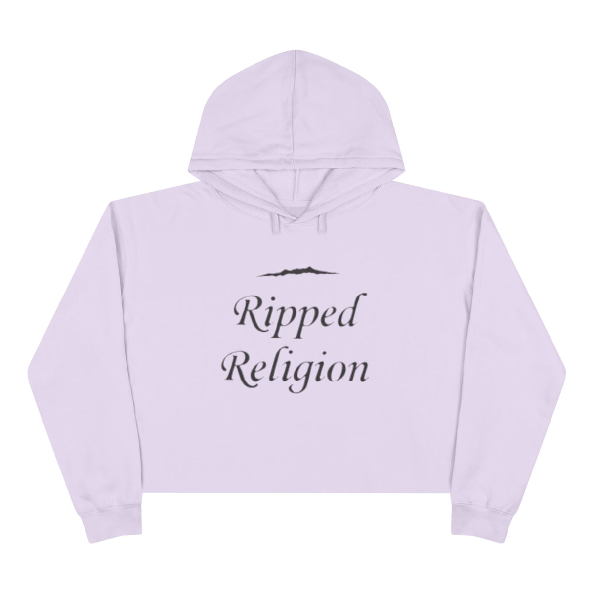 Crop Hoodie — "Ripped Religion" Scripture Crop Hoodie (Matthew 27:51)