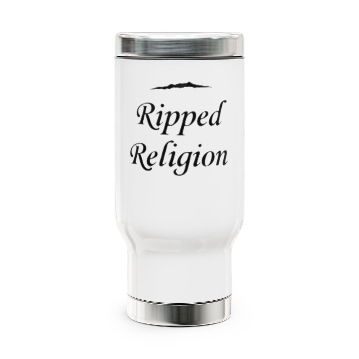 Travel Mug — "Ripped Religion" Stainless Steel Insulated Coffee Mug with Handle, 14oz
