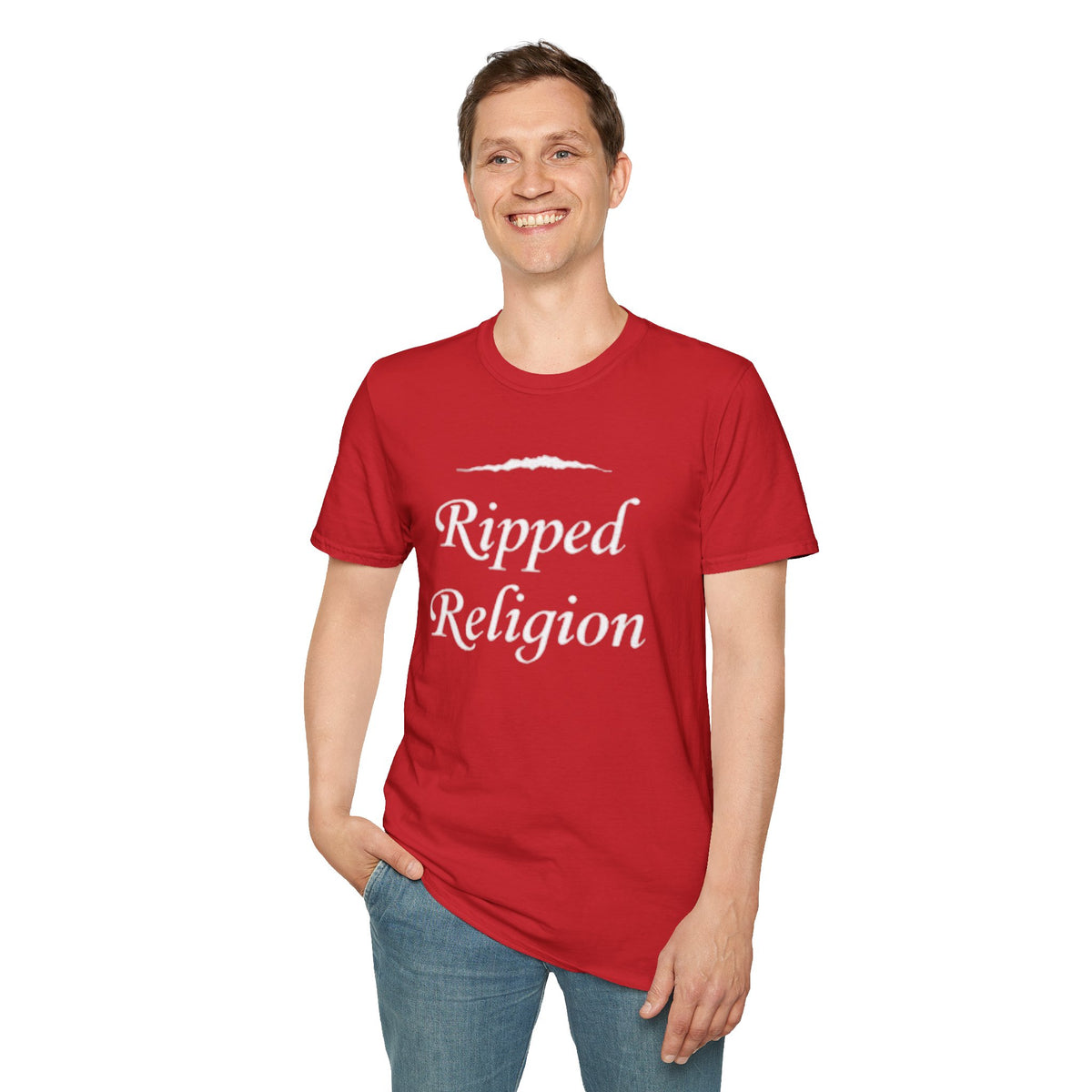 Ripped Religion T-Shirt — Script Graphic Tee