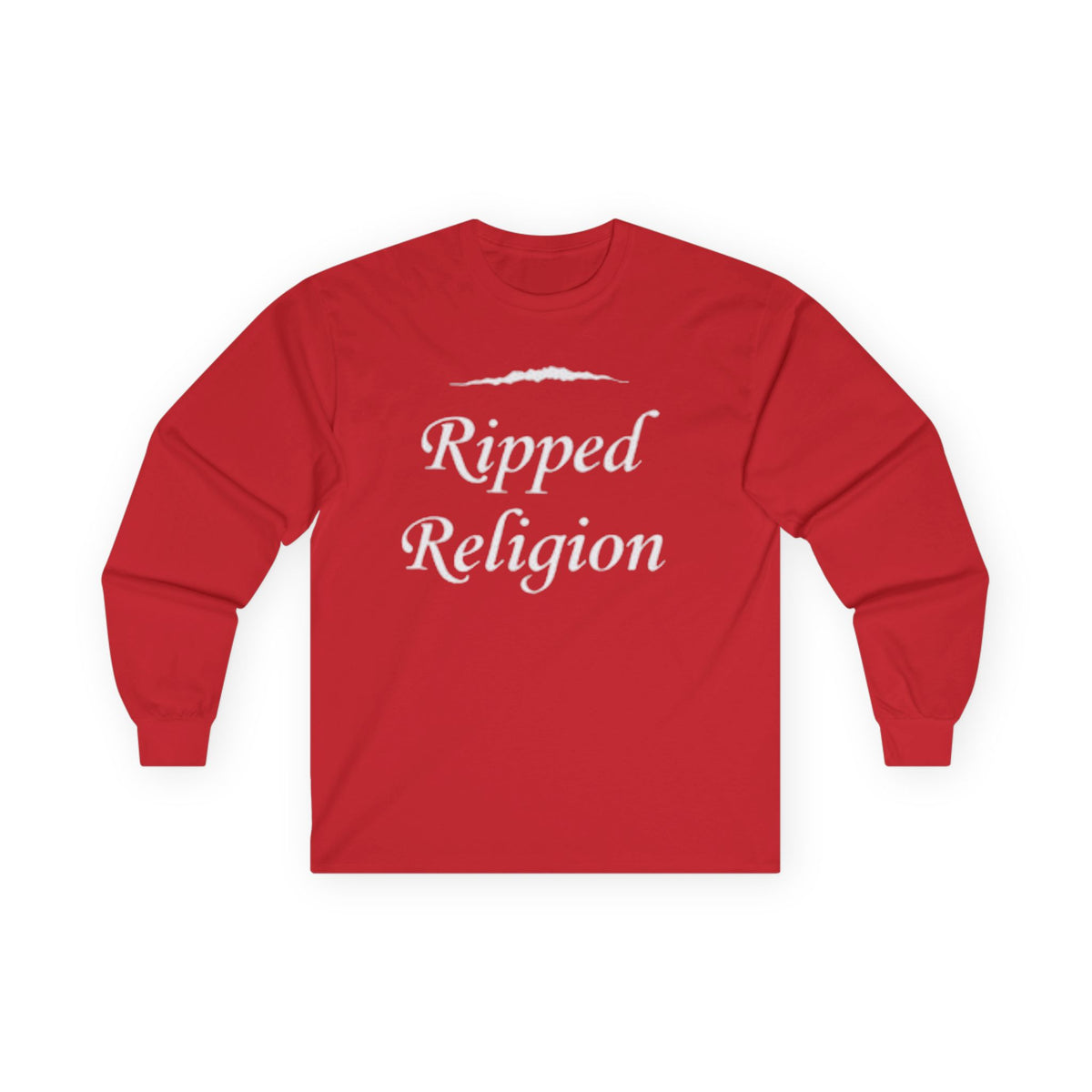 Ripped Religion Long Sleeve Tee — Matthew 27:51 Scripture Shirt