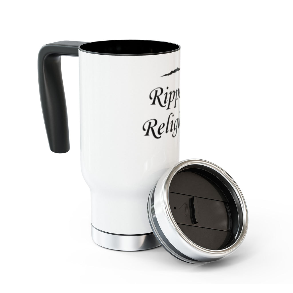Travel Mug — "Ripped Religion" Stainless Steel Insulated Coffee Mug with Handle, 14oz