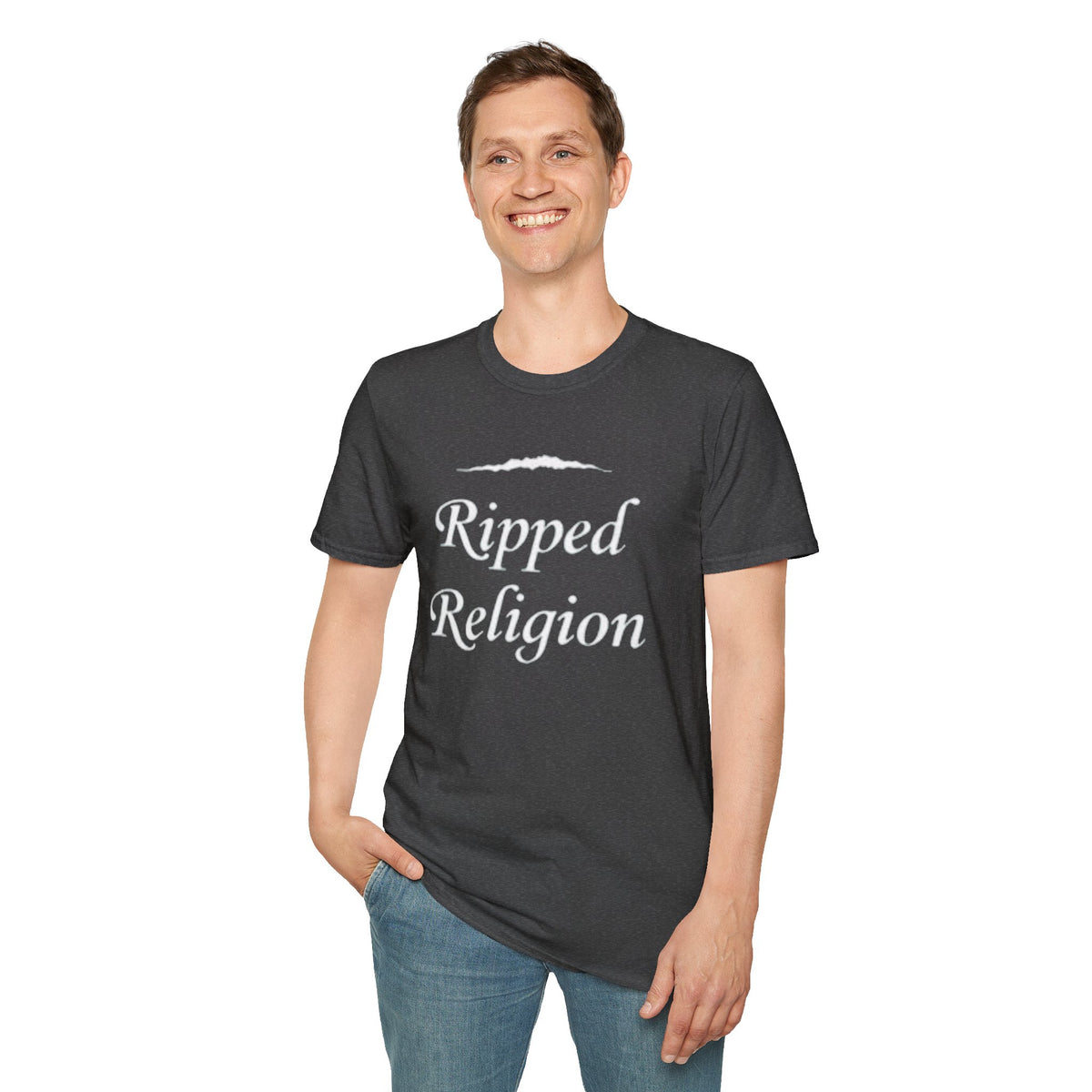 Ripped Religion T-Shirt — Script Graphic Tee
