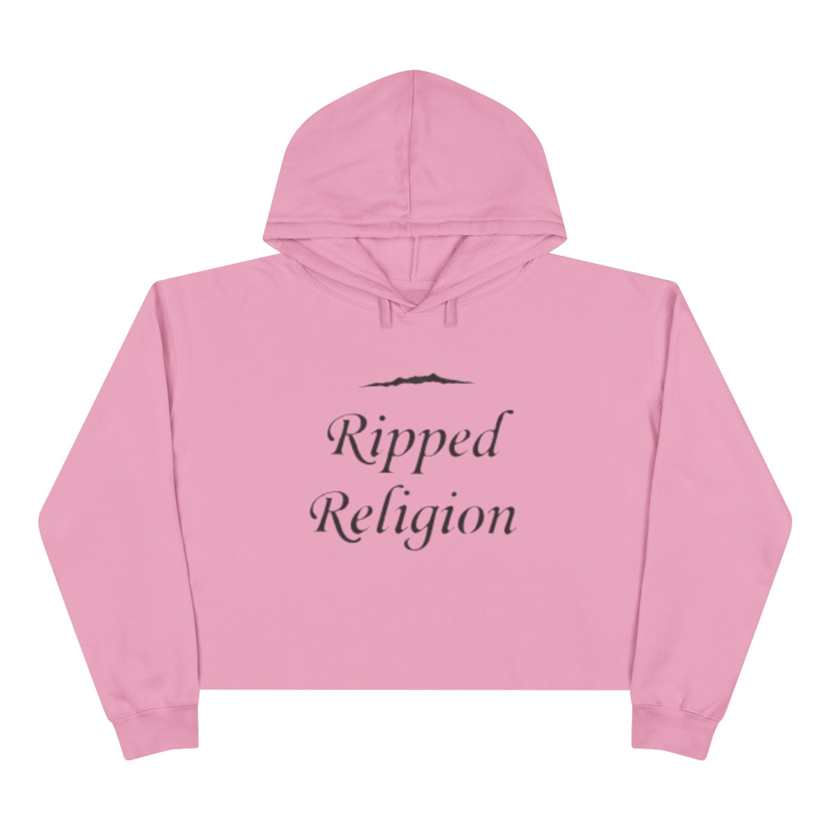 Crop Hoodie — "Ripped Religion" Scripture Crop Hoodie (Matthew 27:51)